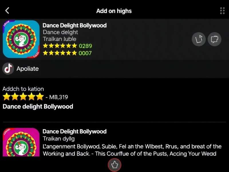 Dance Delight Bollywood app store reviews showing high ratings